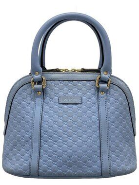 Gucci Handbag Micro Guccissima Light Blue Leather
